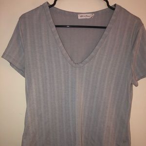 All in Favor medium sized blue crop top